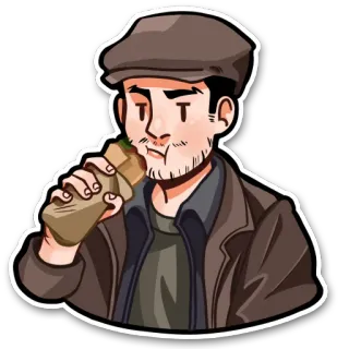 🌯 4ce0c80c uomo, panino, mangiare, cartone animato, cappello, persona telegram sticker