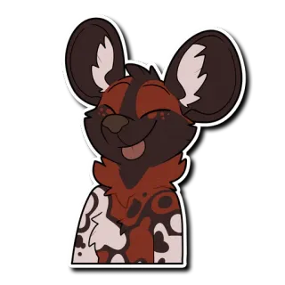 😋 f59613cf pies, zwierzę, kreskówka, malowany pies, dziki pies telegram sticker