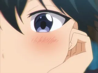 💠 09bb46a0 аниме, глаз, румянец, крупный план, лицо whatsapp sticker