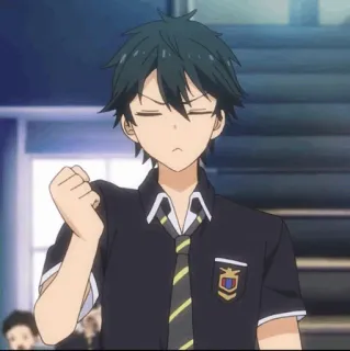 💠 17f191af Аниме, Парень, Школьная форма, Злой whatsapp sticker