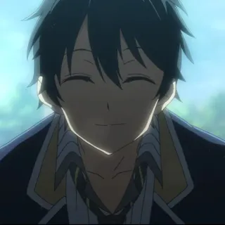 💠 412e6579 аниме, парень, улыбается, портрет whatsapp sticker