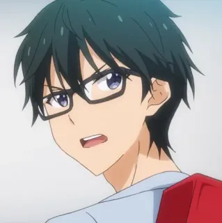 💠 5f1a459f аниме, персонаж, очки, парень whatsapp sticker