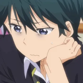 💠 63fced60 Аниме, Грустный, Парень, Уставший whatsapp sticker