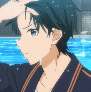 💠 6ac09191 Аниме, Парень, Плавание, Милый whatsapp sticker