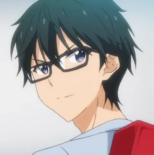 💠 6f22cb6e Аниме, Парень, Очки, Персонаж whatsapp sticker