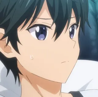 💙 94e1ac49 Аниме, Парень, Персонаж, Выражение, Грустный, Подросток whatsapp sticker