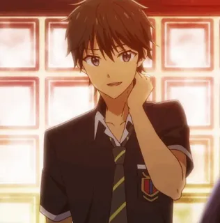 💙 95876136 Аниме, Парень, Подросток, Школьная форма, Персонаж whatsapp sticker