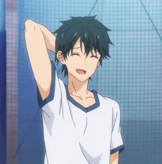 💠 9fae01dc Аниме, Парень, Улыбка, Счастливый, Персонаж, Подросток whatsapp sticker