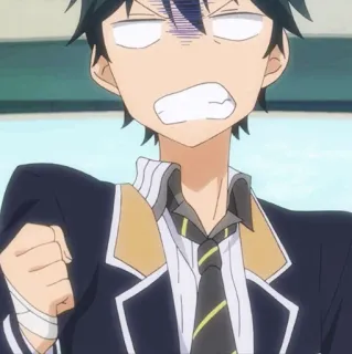 💙 cd9cac51 Аниме, Злой, Разочарованный, Раздраженный, Персонаж, Выражение whatsapp sticker