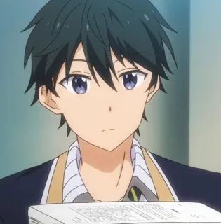 💙 e93f4ce8 Аниме, Парень, Школьная форма, Мультфильм whatsapp sticker