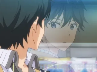 💠 e99fb5c8 Аниме, Парень, Отражение whatsapp sticker