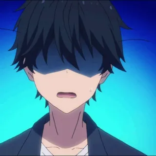 💙 fdd7cd9d Аниме, Парень, Подросток, черные волосы, Мультфильм whatsapp sticker