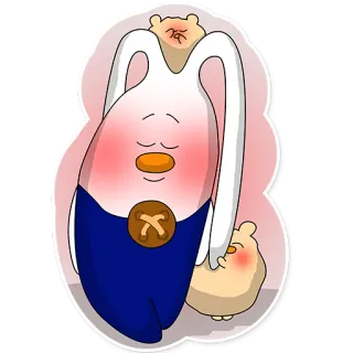 😊 623f2761 милый, мультяшный, персонаж, животное, сонный, кавайный telegram sticker