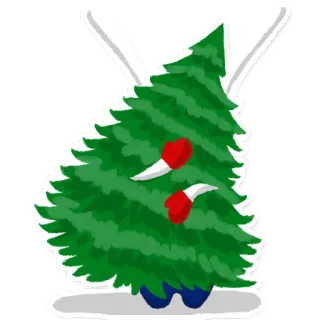 🌲 04d721d5 ต้นคริสต์มาส, ถุงมือ, ฤดูหนาว, วันหยุด, รื่นเริง, การ์ตูน, สีเขียว telegram sticker