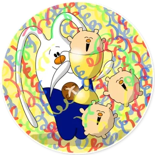 🏆 e716aa1a ฉลอง, ปาร์ตี้, การ์ตูน, ถ้วยรางวัล, กระดาษโปรย, แปลก telegram sticker