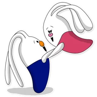 ❤ 1df32443 lapin, dessin animé, mignon, lapinou, animal, amour telegram sticker