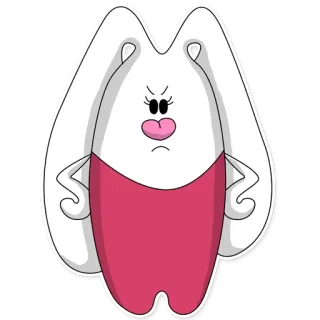 😠 203f740a Dessin animé, Lapin, Colérique, Mignon, Autocollant, Lapin telegram sticker