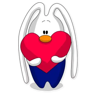 ❤ 4d48d299 lapin, coeur, amour, dessin animé, mignon, autocollant telegram sticker