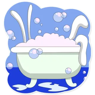 🛁 bc3d4ffe baignoire, bulles, bain, propre, savon, eau telegram sticker