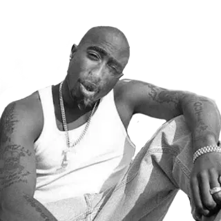 🤨 08fd5a21 Tupac Shakur Tupac, 2Pac, Rapper, Hip Hop, Musik telegram sticker