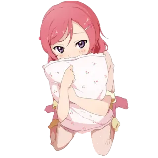 😶 fb74d5d9 애니메이션, 소녀, 귀여운, 베개, 귀여움 telegram sticker