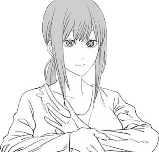 😶 0b470b86 Makima Chainsaw Man มาคิมะ, เชนซอร์แมน, อนิเมะ, มังงะ, ตัวละครหญิง, ขาวดำ whatsapp sticker