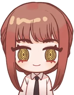 🙂 366a9314 Makima Chainsaw Man อนิเมะ, มังงะ, มาคิมะ, เชนซอว์แมน, ตาก้นหอย whatsapp sticker