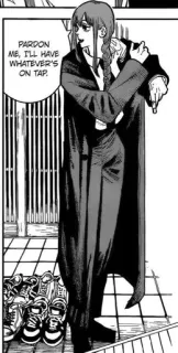 🌟 589b1656 Makima Chainsaw Man PARDON ME, I'LL HAVE WHATEVER'S ON TAP. อนิเมะ, มังงะ, มาคิมะ, เชนซอร์แมน, เครื่องดื่ม, ข้อความ whatsapp sticker