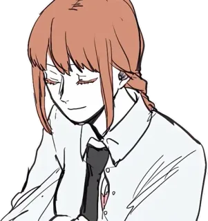 😊 7180414e Makima Chainsaw Man อนิเมะ, มาคิมะ, เชนซอว์แมน, ตัวละคร, ผู้หญิง whatsapp sticker