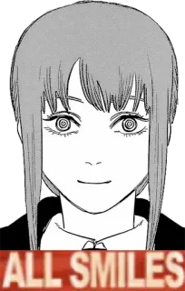 🙃 cfada303 Makima Chainsaw Man ALL SMILES มากิมะ, เชนซอร์แมน, อนิเมะ, มังงะ, รอยยิ้ม whatsapp sticker