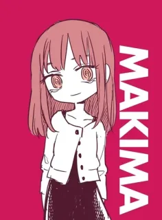 🌟 f3ddc81e Makima MAKIMA อนิเมะ, มังงะ, ตัวละคร, สีแดง, เด็กผู้หญิง whatsapp sticker