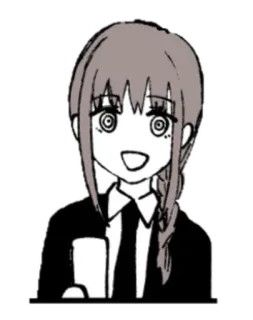 😃 4a32f92c Makima Chainsaw Man アニメ, マンガ, チェンソーマン, マキマ telegram sticker