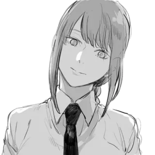 🙂 59e7457f Makima Chainsaw Man アニメ, マンガ, ポートレート, キャラクター, イラスト telegram sticker