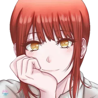 😊 66b720e5 Makima Chainsaw Man アニメ, マキマ, チェンソーマン, 女の子, キャラクター telegram sticker