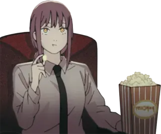 💢 76cac36f Makima Chainsaw Man アニメ, キャラクター, マキマ, チェンソーマン, ポップコーン telegram sticker