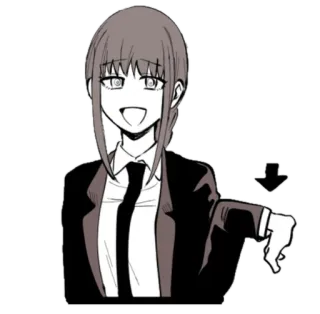 🤕 d00a7025 Makima Chainsaw Man アニメ, マンガ, キャラクター, 低評価, グッドではない, マキマ telegram sticker