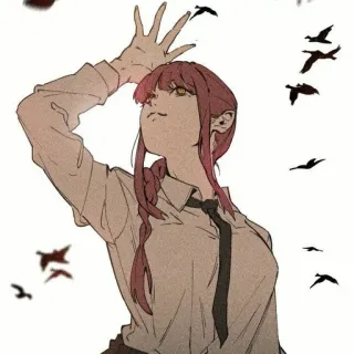 ✨ 0d654445 Makima Chainsaw Man Anime, Manga, Chainsaw Man, Makima, Vögel, Fanart whatsapp sticker