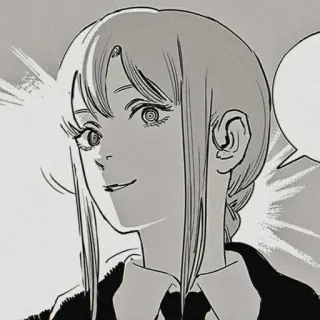 ✨ 1b069142 Makima Chainsaw Man Manga, Anime, Porträt, Charakter, Mädchen, Lächeln whatsapp sticker