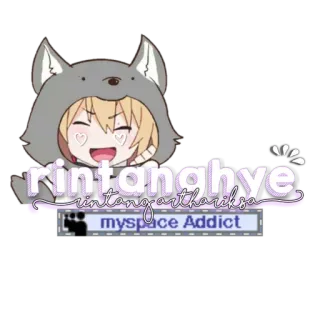 🧸 f75e7c71 rintanghye rintangartthariksa myspace Addict wolf, anime, myspace, aufkleber, text, tier whatsapp sticker