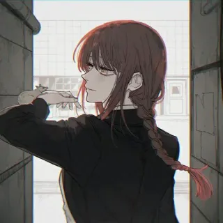 ✨ fc12a3ed Makima Chainsaw Man Anime, Manga, Frau, Zopf, Makima, Chainsaw Man, Charakter whatsapp sticker