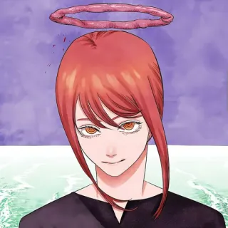 🍒 08709a9f Makima Chainsaw Man Makima, Chainsaw Man, Anime, Mangá, Halo, cabelo vermelho, personagem telegram sticker