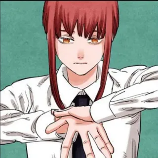 🍒 2108cde1 Makima Chainsaw Man Anime, Mangá, Chainsaw Man, Makima, Cabelo Vermelho telegram sticker