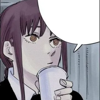 🍒 4a61cfee Makima Chainsaw Man Makima, Chainsaw Man, Anime, Mangá, Personagem, Bebendo telegram sticker