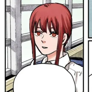 🍒 5c147fd4 Makima Chainsaw Man Anime, Mangá, Chainsaw Man, Makima, Terror, Cabelo Vermelho, Personagem telegram sticker