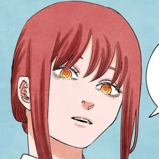 🍒 6f73bfa0 Makima Chainsaw Man Anime, Mangá, Chainsaw Man, Makima, Personagem, cabelo vermelho, mulher telegram sticker