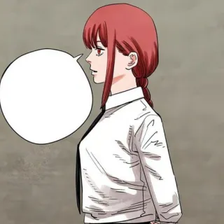 🍒 750d66de Makima Chainsaw Man Anime, Mangá, Makima, Chainsaw Man, Personagem feminina, Cabelo ruivo telegram sticker