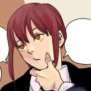 🍒 78d03056 Makima Chainsaw Man Makima, Chainsaw Man, Anime, Mangá, Personagem, cabelo vermelho telegram sticker