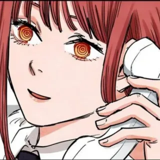 🍒 7d334781 Makima Chainsaw Man Anime, Mangá, Makima, Chainsaw Man, Olhos espirais telegram sticker