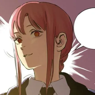 🍒 eb4cd936 Makima Chainsaw Man makima, chainsaw man, anime, mangá, cabelo vermelho, personagem telegram sticker