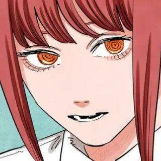 🍒 edb7234c Makima Chainsaw Man Anime, Mangá, Chainsaw Man, Makima, Mulher, cabelo ruivo telegram sticker
